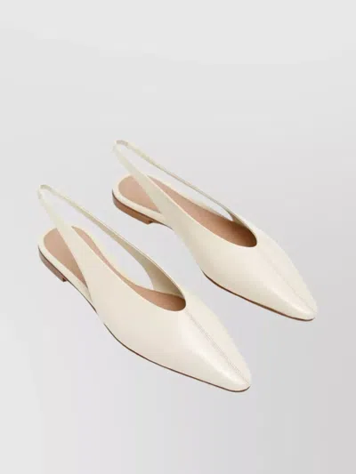 Bottega Veneta Ivory Leather Sofia Ballerinas In Grey