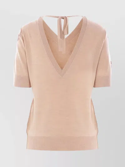 Fendi Women's Wool Cropped Sweater In Nude