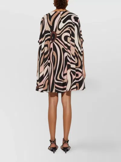 Pucci Marmo Print Silk Kaftan In Brown