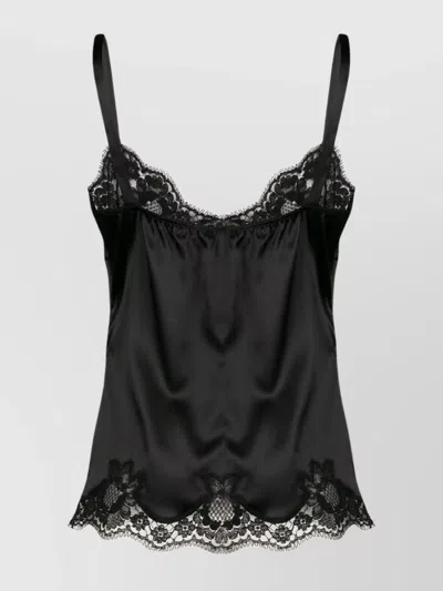 Dolce & Gabbana Sultry Black Silk Camisole Top In Black