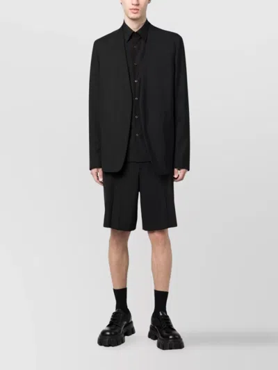 Prada Pointed Collar Long Sleeves Shirt In Black