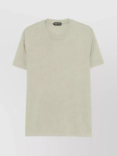 Tom Ford Cotton Blend Melange Crew Neck T-shirt Clothing In Green