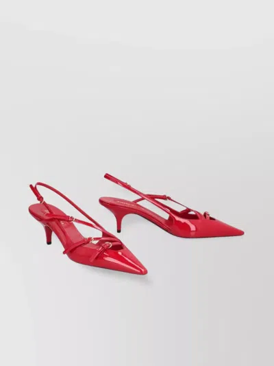 Miu Miu Miumiu Women Patent Leather Slingbacks With Buckles In Red