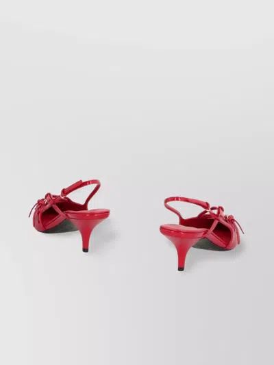 Miu Miu Miumiu Women Patent Leather Slingbacks With Buckles In Red
