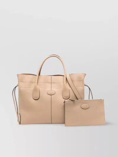 Tod's Small Drawstring Tote Bag In Neutrals