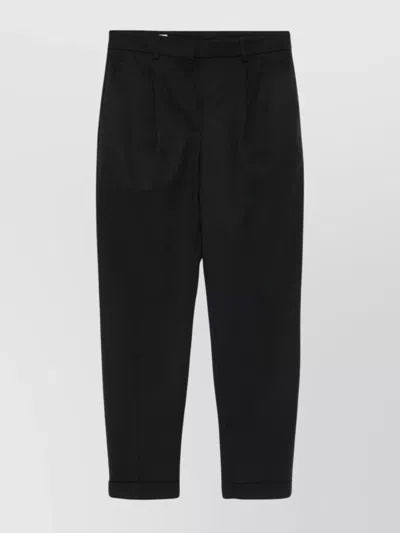 Incotex Tapered Wool Blend Trousers In Black