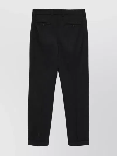 Incotex Tapered Wool Blend Trousers In Black