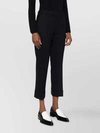 Incotex Tapered Wool Blend Trousers In Black