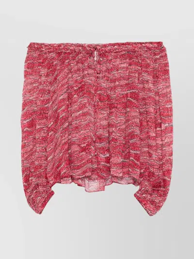Isabel Marant Étoile Off-the-shoulder Printed Top Lightweight Fabric In Pink