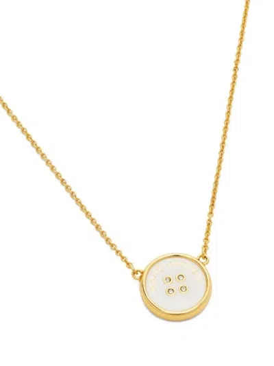Marc Jacobs Button Pendant On Chain Necklace In Red