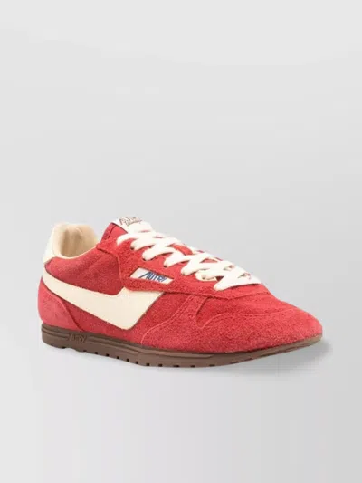 Autry Windspin Suede And Leather Sneakers In Rubyrutabaga In Red