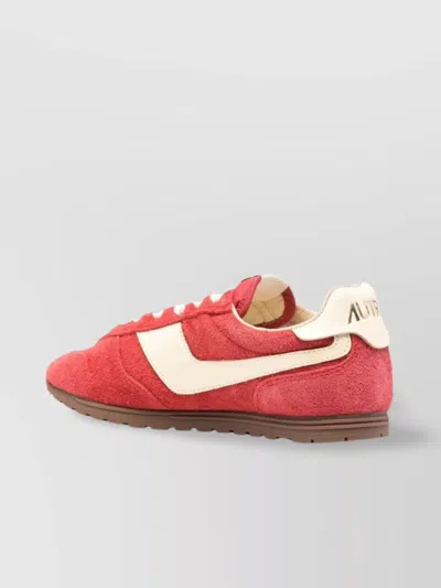 Autry Windspin Suede And Leather Sneakers In Rubyrutabaga In Red