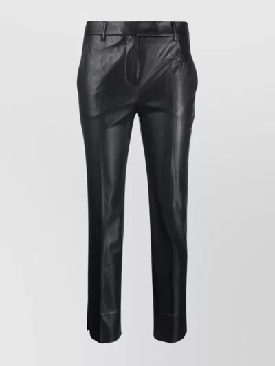 Incotex Slim Cut Faux Leather Trousers