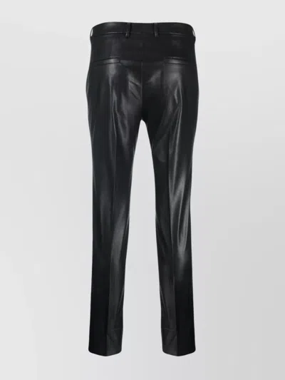Incotex Slim Cut Faux Leather Trousers