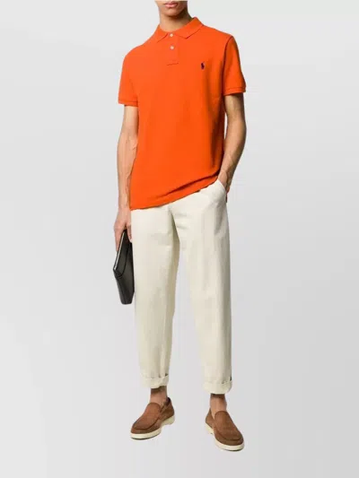 Polo Ralph Lauren Slim Fit Polo Shirt Classique In Orange