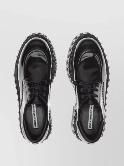 Alexander Wang Woman Lace-up Shoes Black Size 7 Leather