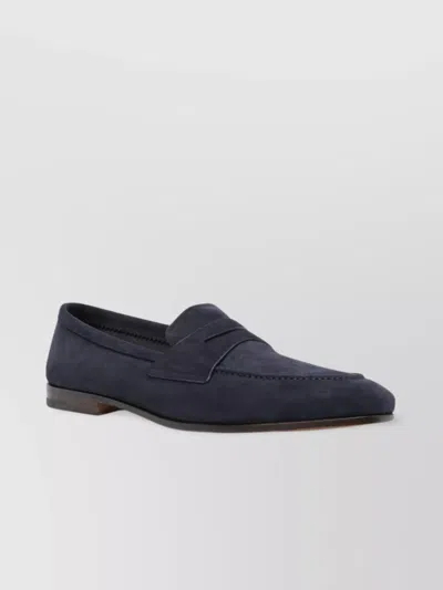 Church's Suede Almond Toe Penny Strap Loafers In Blue
