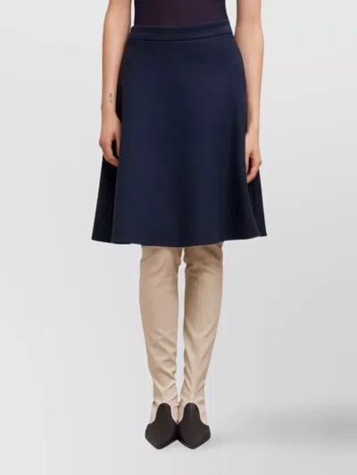 Ami Alexandre Mattiussi Ami Paris Viring-wool Blend A-line Skirt In Night Blue