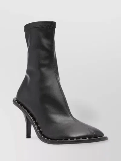 Stella Mccartney Sculpted Heel Ankle Boots With Rivet Detailing