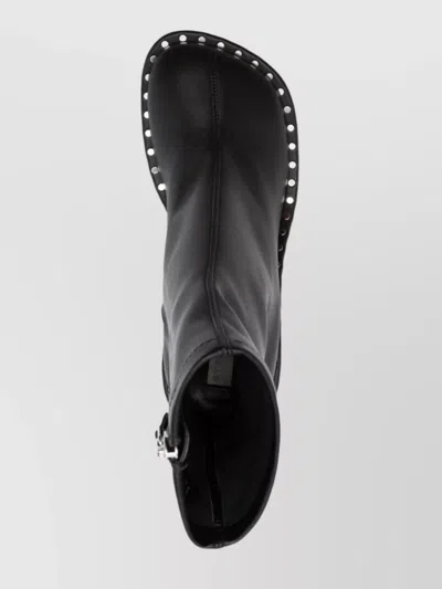 Stella Mccartney Sculpted Heel Ankle Boots With Rivet Detailing