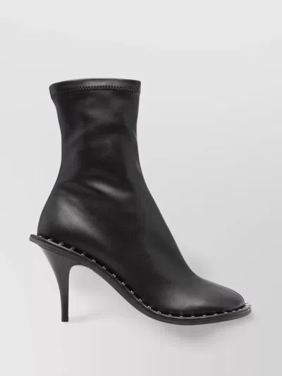 Stella Mccartney Sculpted Heel Ankle Boots With Rivet Detailing