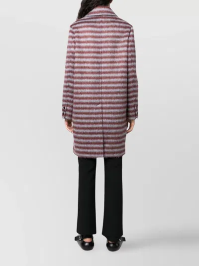 Marni Brushed Striped Single-breasted Coat