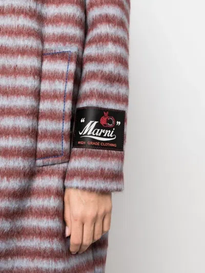 Marni Brushed Striped Single-breasted Coat