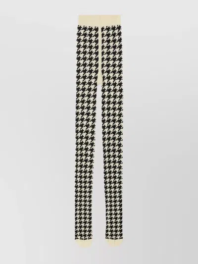 Burberry Houndstooth Pattern Jacquard Tights In Calico/black