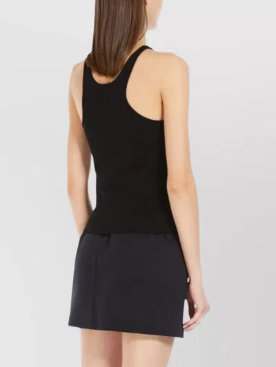 Max Mara Women Black Virgin Wool Top
