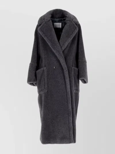 Max Mara Kadiak Oversized Alpaca And Wool Teddy Coat In Gray