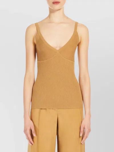 Max Mara Gallura Silk-blend V-neck Top