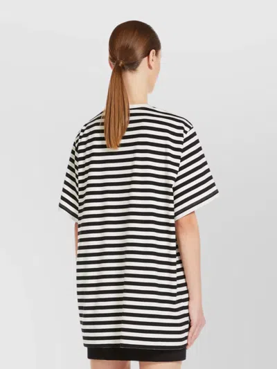 Max Mara Blackwhite Kaki Oversized Striped Cotton T-shirt