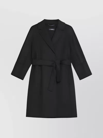 S Max Mara Short Double-faced Wool Coat In Black