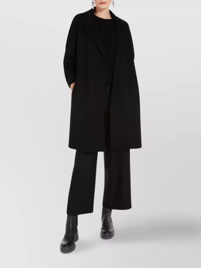 S Max Mara Short Double-faced Wool Coat In Black