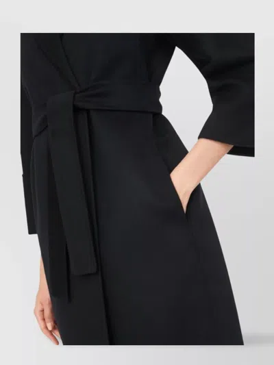 S Max Mara Short Double-faced Wool Coat In Black