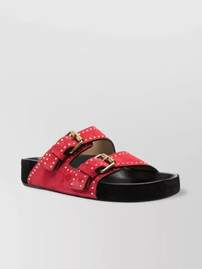 Isabel Marant Suede Sandals With Almond Open Toe In Multi