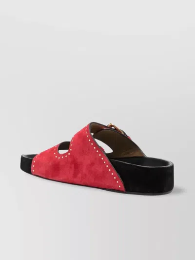 Isabel Marant Suede Sandals With Almond Open Toe In Multi