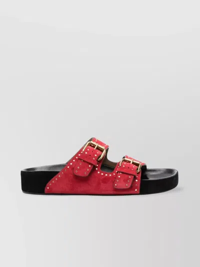 Isabel Marant Suede Sandals With Almond Open Toe In Multi