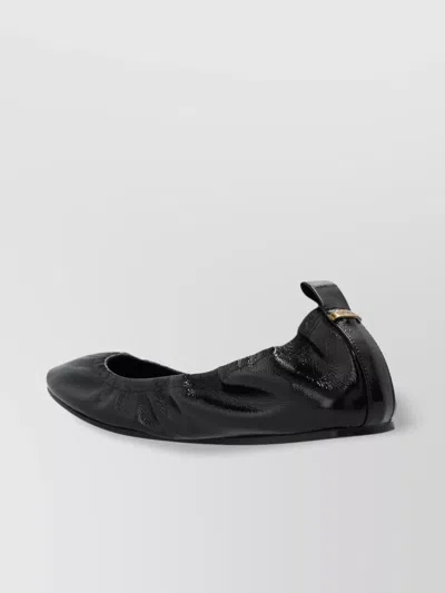 Isabel Marant Logo-plaque Leather Ballerina Shoes In Black