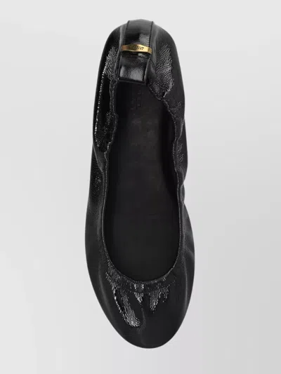 Isabel Marant Logo-plaque Leather Ballerina Shoes In Black