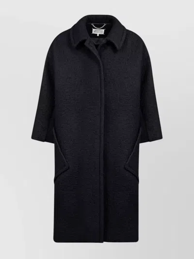 Maison Margiela Bouclé Oversized Coat In Black