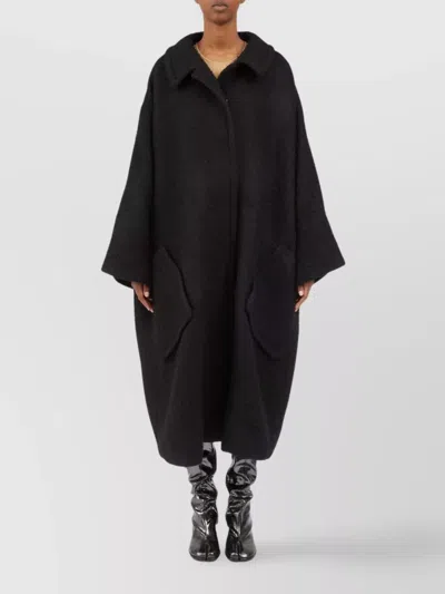 Maison Margiela Bouclé Oversized Coat In Black