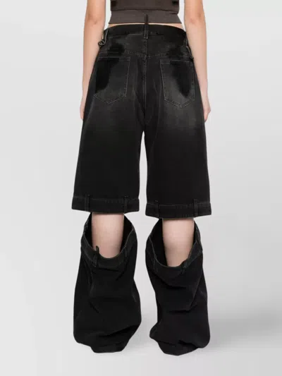 Attico High-rise Wide-leg Jeans Cut-out Detailing In Black