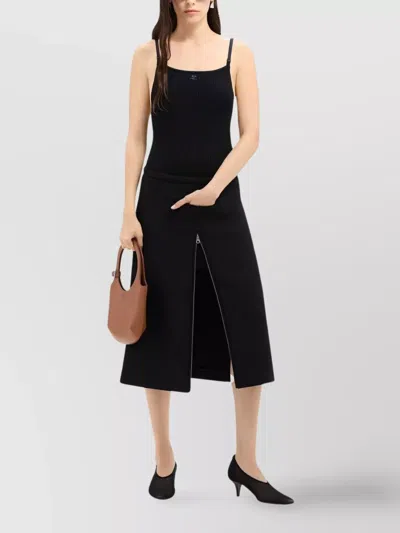 Courrèges Heritage Tailored Crepe-texture Midi Skirt