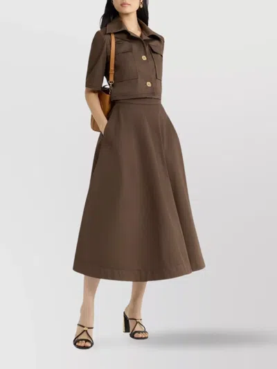 Patou Collar Cropped Jacket Flap Pockets