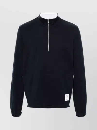 Thom Browne 4-bar Stripe Funnel Neck Half Zip Sweatshirt