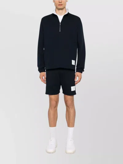 Thom Browne 4-bar Stripe Funnel Neck Half Zip Sweatshirt