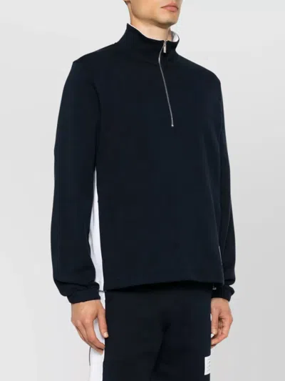 Thom Browne 4-bar Stripe Funnel Neck Half Zip Sweatshirt
