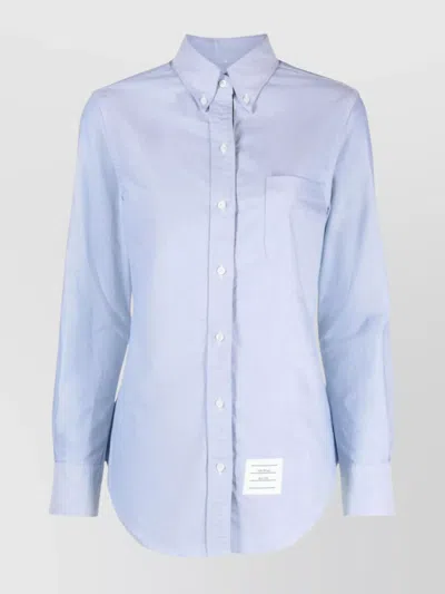 Thom Browne Button-up Shirt With Light Blue Tone And Classic Collar