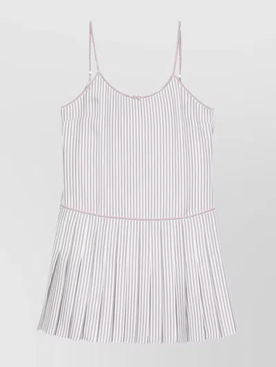 Thom Browne Adjustable Straps Pleated Minidress